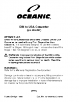 DIN/USA Converter Instructions DIN/USA Converter Instructions